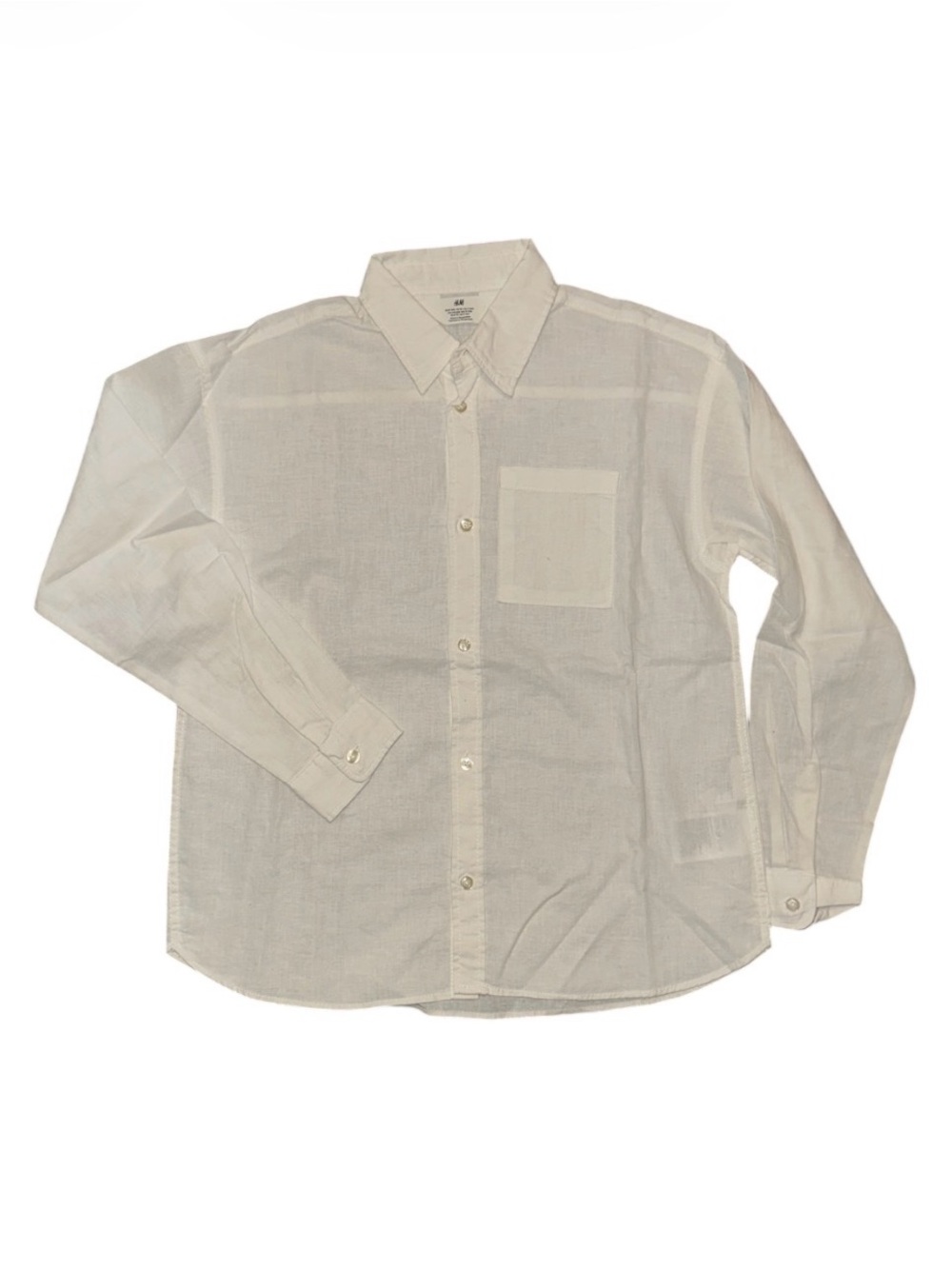 H&M Boys Linen Blend Button-Down Shirt